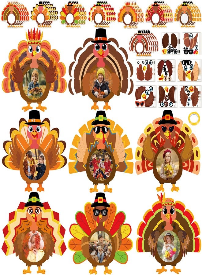 Eternity sky 36pcs Thanksgiving Crafts for Kids - Fall Turkey DIY Picture Frame, Thankful Paper Cutouts with Photo Kit for Classroom Bulletin Board Decorations - Image 1